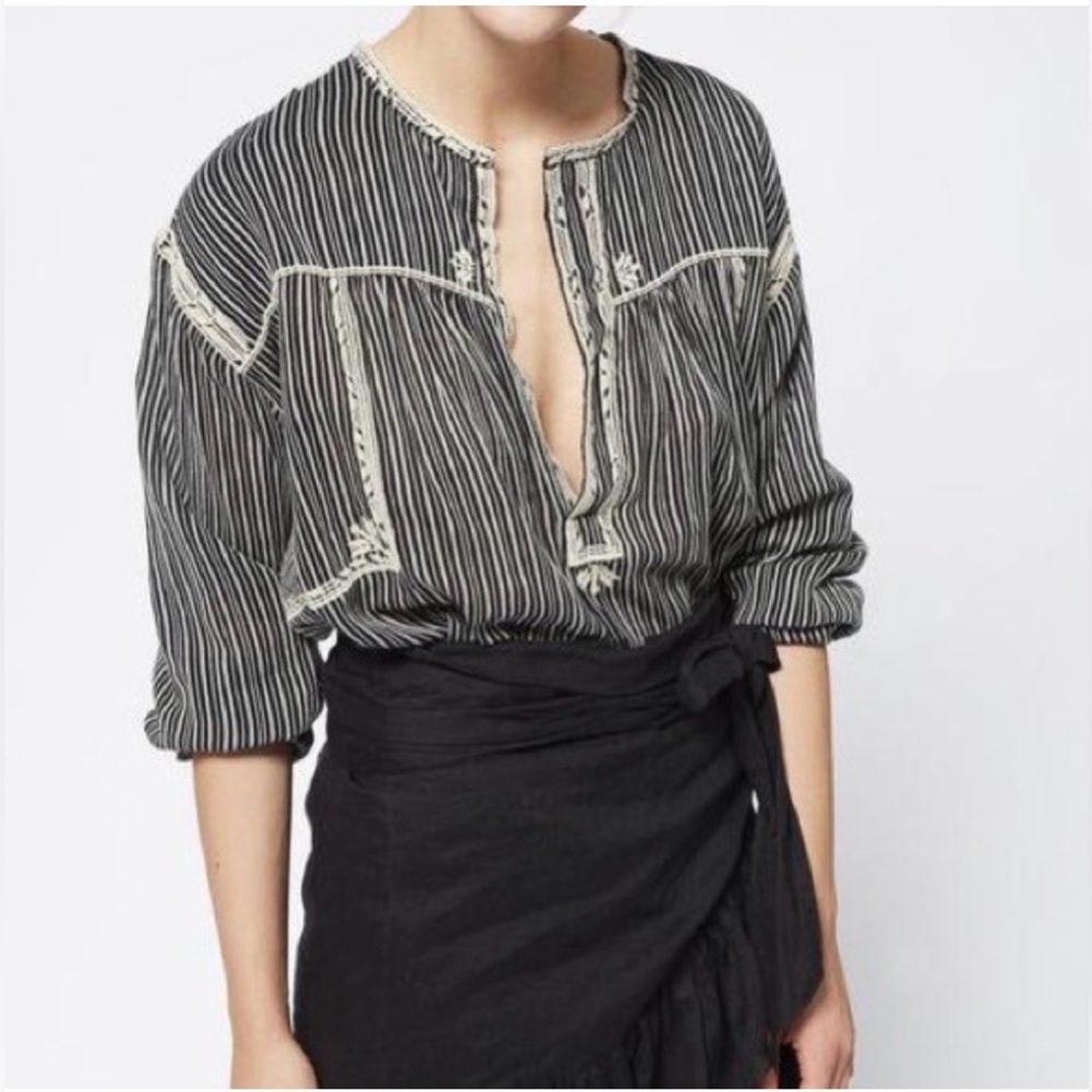 Isabel Marant Etoile Embroidered Jilcky Blouse Size 34/US Size XS/2